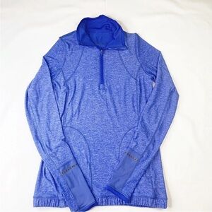 Lululemon Pace Pusher 1/2 Zip Heathered Harbor Blue / Harbor Blue Size 6